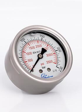 轴向不锈钢压力表,耐震压力表/油压表/YN60Z 轴向 螺纹PT1/4