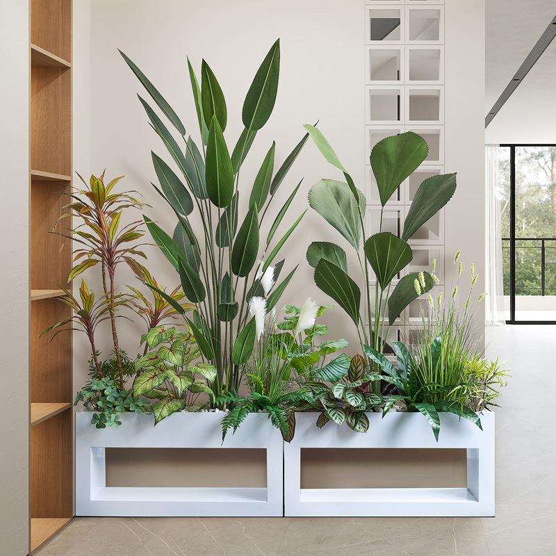 假花仿真绿植摆设植物隔断组合花槽办公室花箱仿生花草造景装饰
