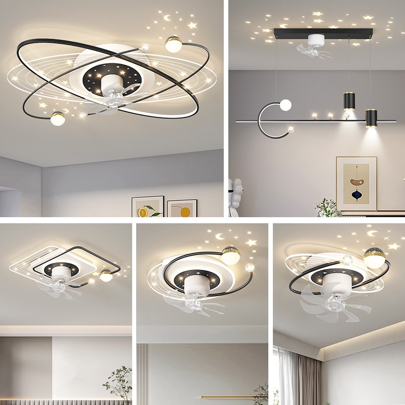 风扇灯2025新款客厅灯全光谱简约现代创意餐厅卧室套餐组合吊扇灯