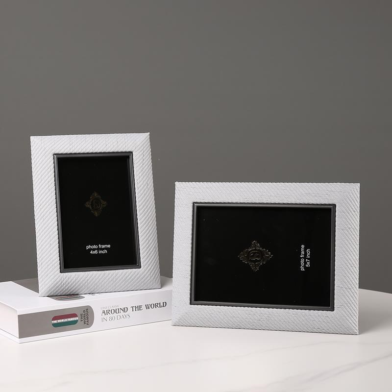 金属皮革相框相架摆件6寸7寸画框相册样板房卧室床头柜摆台装饰品