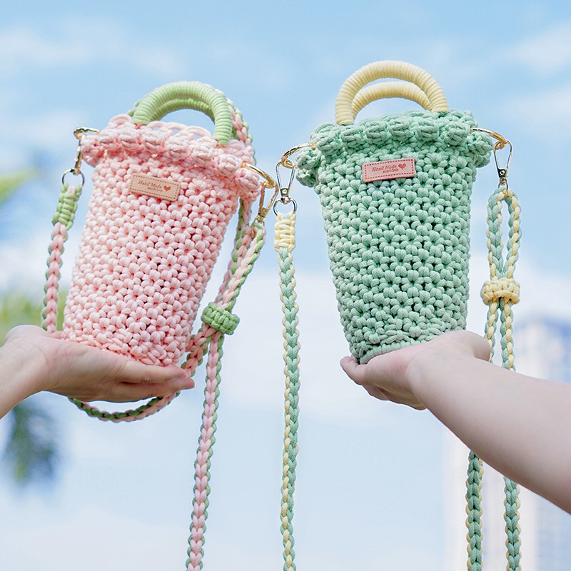 闲惠居家牧野莓莓手工编织包包diy材料包自制斜挎包送闺蜜礼物