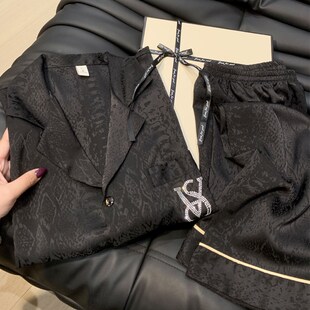 春秋款 男女士丝绸家居服套装 冰丝高级感2025年新款 情侣睡衣夏季