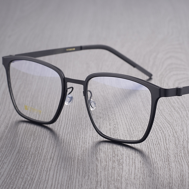 大脸眼镜框男款纯钛超轻可配度数宽胖大头无螺丝近视配镜林的9749
