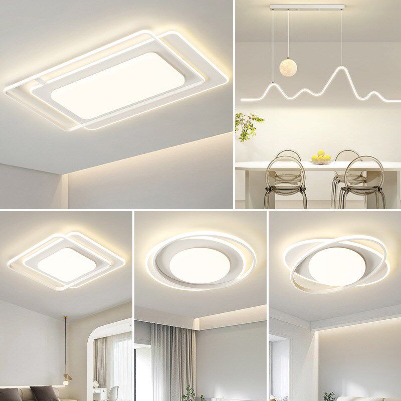客厅灯现代简约全光谱护眼主灯2023年新款吸顶灯波浪全屋套餐灯具