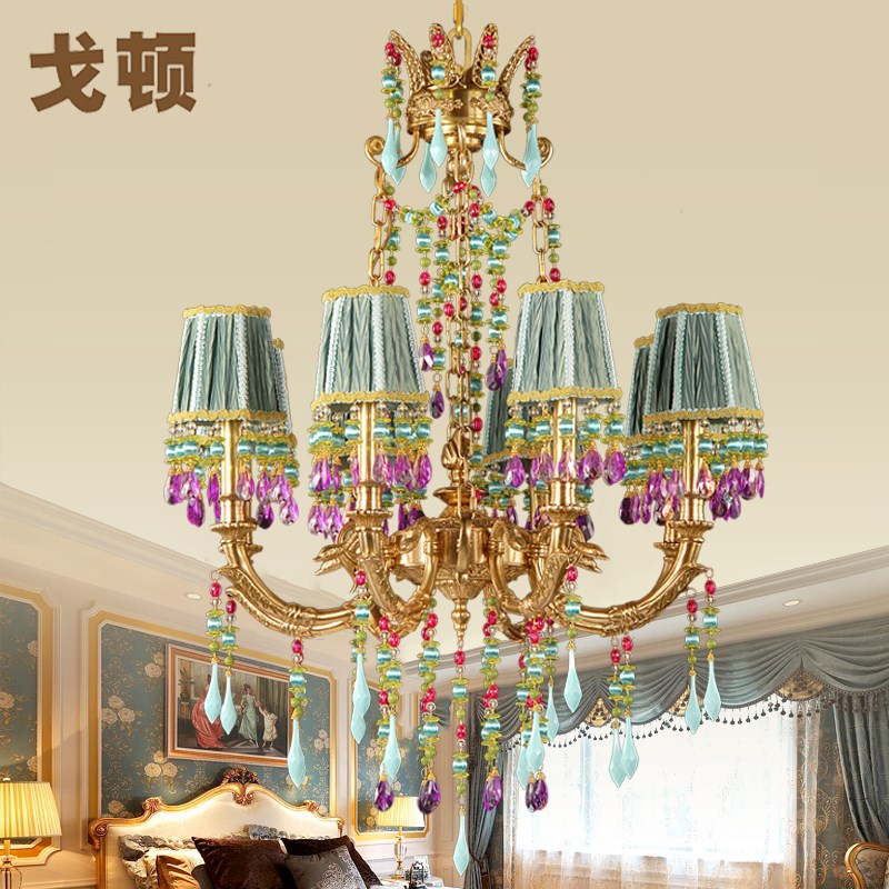 法式全铜吊灯欧式奢华大气卧室温馨浪漫公主女孩房田园餐厅吊灯