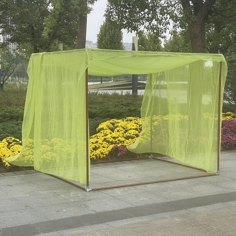 精品定制户外实木茶寮支架蚊帐床幔框架民宿移动茶室打卡拍照庆典