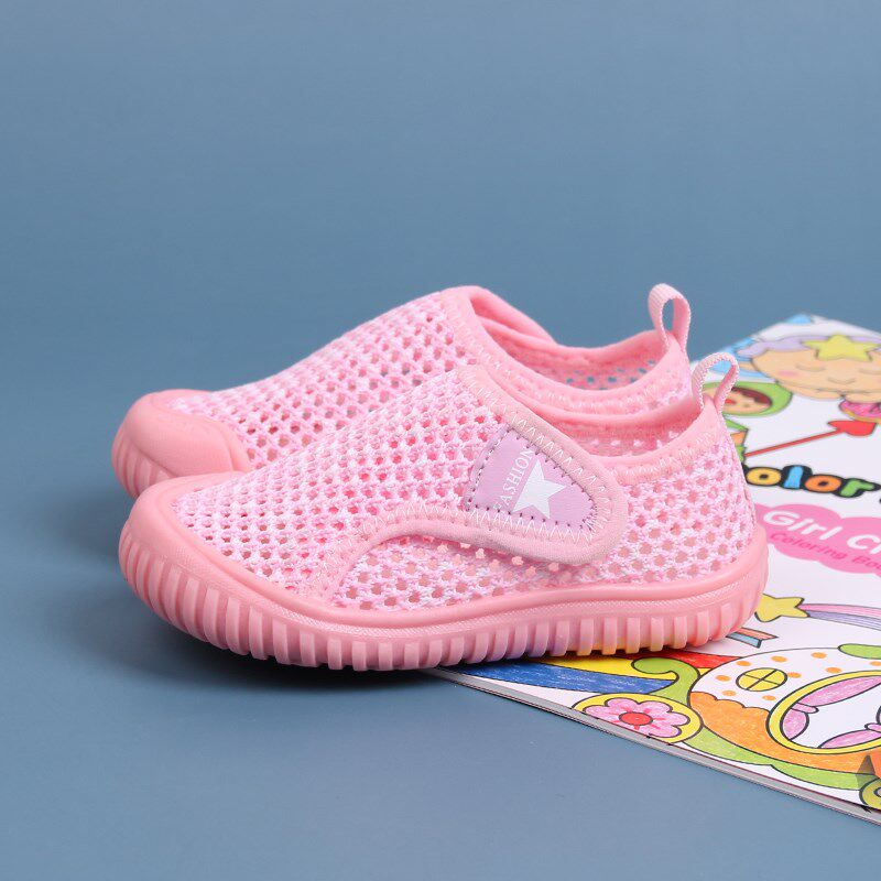 儿童幼儿园室内鞋男童网鞋透气网面轻便防滑软底小白鞋女宝宝布鞋