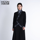 春秋新款 中国风棉精致刺绣花长袖 T恤V领气质显瘦百搭女减龄上衣