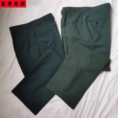 3536正品 免烫男军绿色火白色夏裤 裤 子带屁兜中老年松枝墨绿色西裤