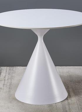 HY-C27北欧岩板餐桌现代简约家用小型纯白色饭桌意式极简圆形餐厅