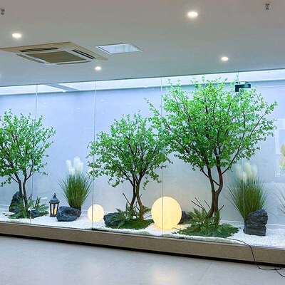 仿真吊钟树景观室内外北欧风摆件橱窗装饰马醉木大型绿植造景套餐