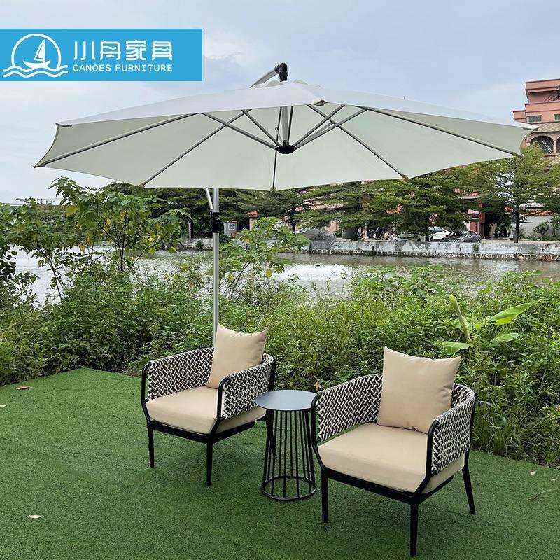 户外咖啡厅奶茶店创意藤编桌椅组合室外花园庭院外摆防水防晒藤椅