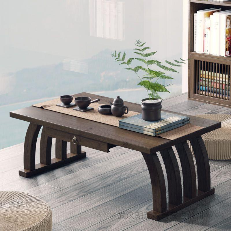 中式飘窗小茶几榻榻米简约窗台阳台楠竹茶桌矮桌地毯小型桌子坐地