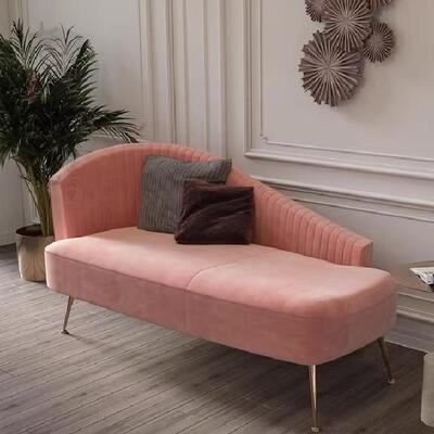 北欧简约客厅贵妃椅沙发弧形美人榻小户型轻奢卧室布艺休闲躺椅