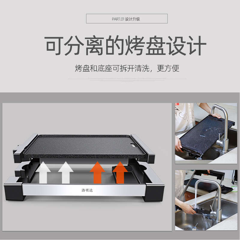 烤肉盘电烤盘家用烧烤炉无烟不粘韩式室内铁板烧盘电烤炉锅烤肉