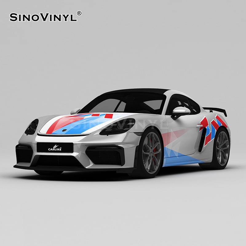 卡莱克赛道涂装系列汽车改色膜双色粉猪车身贴海湾石油全车改色