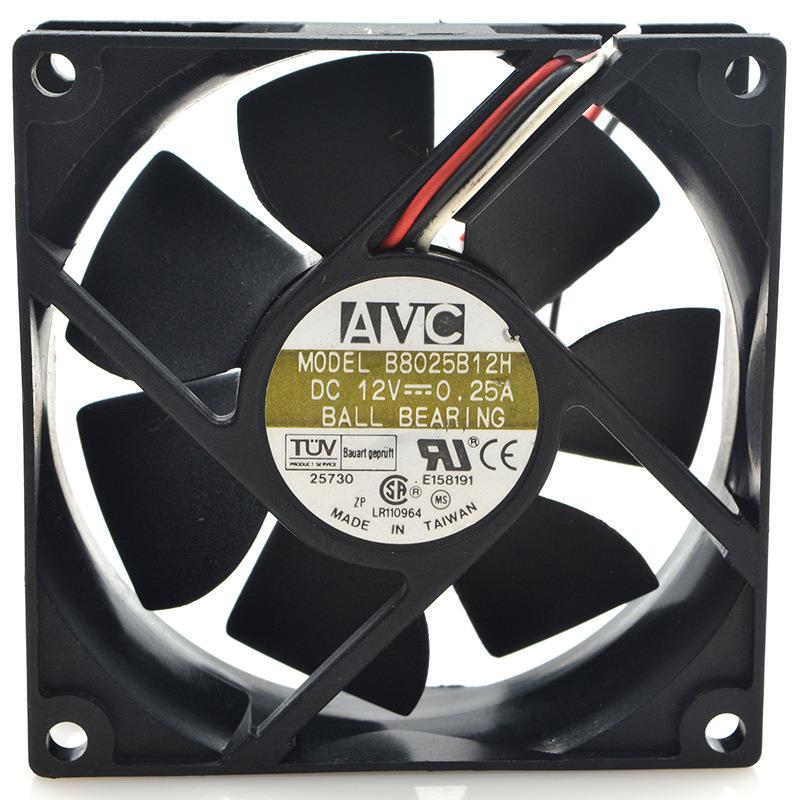 AVC B8025B12H 12V 0.2 8025 8CM 3线带测速 散热风扇