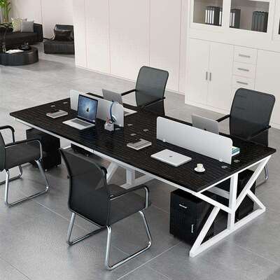 办公室职员办公桌2/4/6多人位简易屏风卡座电脑桌椅组合工作位