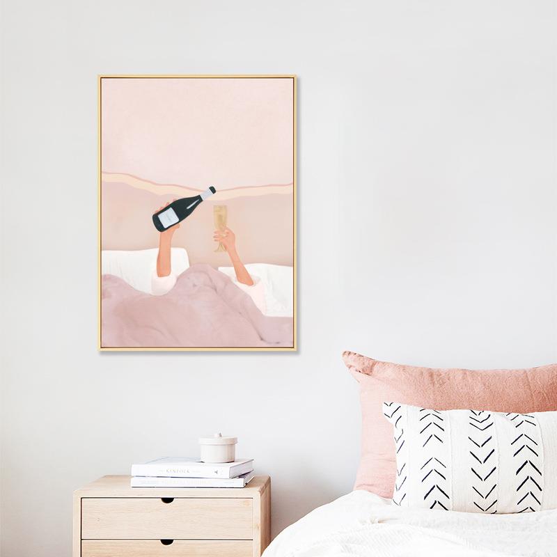 清晨的酒 现代简约客厅装饰画 北欧风格卧室床头挂画餐厅组合壁画