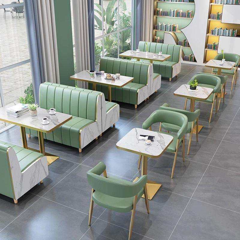 奶茶店桌椅组合网红汉堡甜品小吃快餐咖啡厅商用餐饮家具卡座沙发