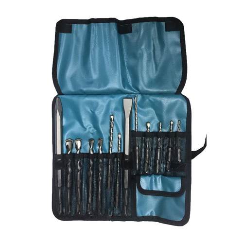 makita牧田圆柄四坑电锤钻头尖凿扁凿13支套装冲击钻钻头组套