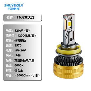 120W汽车LED大灯H7H4大功率灯泡改装双铜管car headlight跨境led