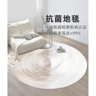 新西兰羊毛丙纶黄麻底客厅新中式书房圆形地毯现代中国风灰色地垫