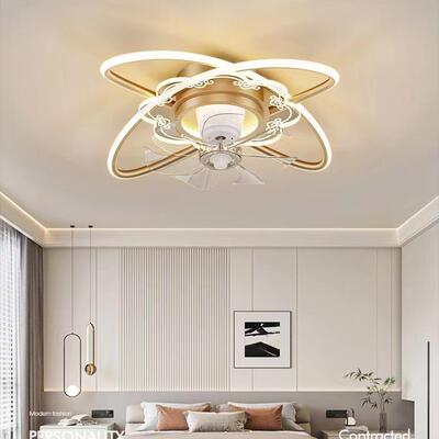 风扇灯轻奢客厅餐厅卧室吸顶吊顶灯现代简约餐吊风扇一体灯摇头灯