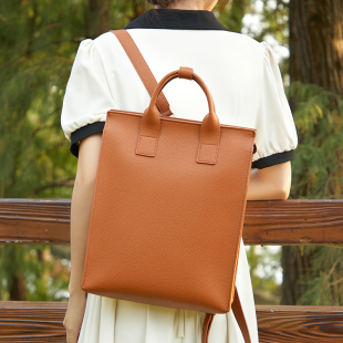 2023新款高级感头层牛皮女士通勤双肩包大容量真皮商务电脑女揹包