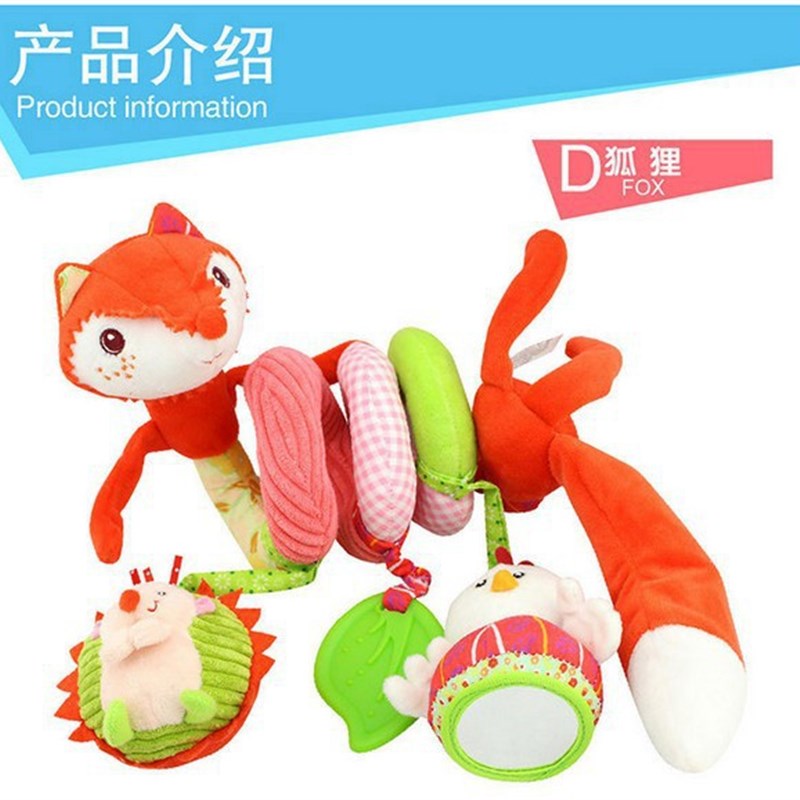 婴儿床绕床铃床挂推车挂件 音乐毛绒床头铃摇铃0-1岁宝宝牙胶玩具