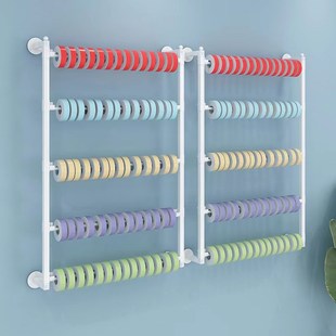 丝带展示架子花店壁挂彩带收纳货架置物架上墙丝巾V围巾架简约金