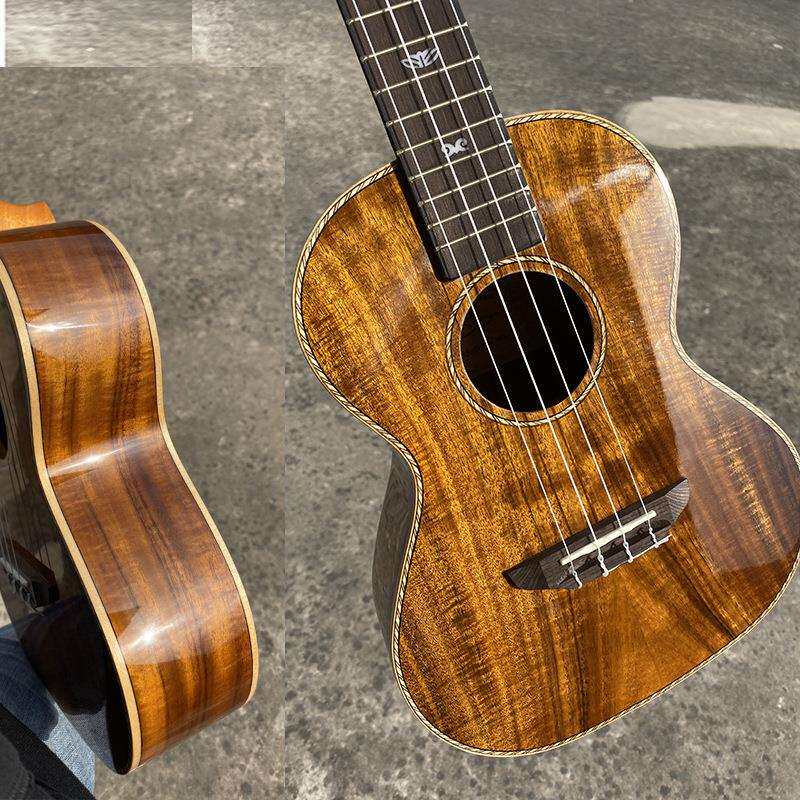 相思木单板Ukulele 亮光面单尤克里里27寸 进阶指弹 吉他厂家