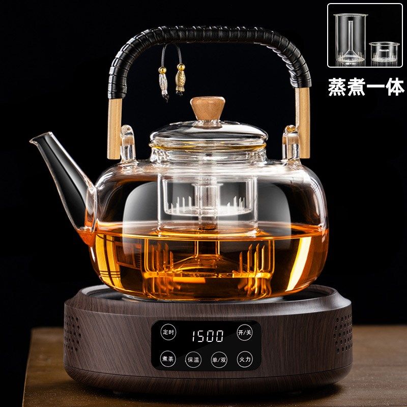 新款蒸煮一体玻璃茶壶大容量电陶炉加热全自动煮茶器烧水泡茶,餐饮具,茶壶,淘宝优惠券,粉丝福利购,淘宝优惠卷