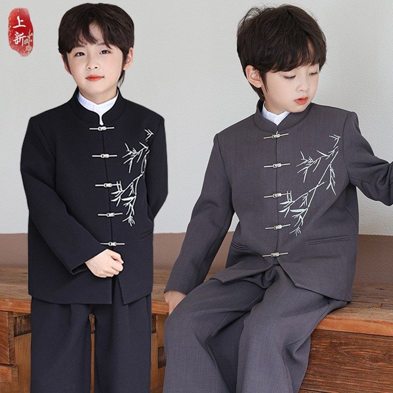 新中式唐装男童汉服套装春秋儿童中山装国风西装高级感礼服演出服,童装/婴儿装/亲子装,汉服,淘宝优惠券,粉丝福利购,淘宝优惠卷