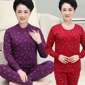 妈妈保暖内衣套装 宽松老人奶奶装 女纯棉全棉毛衫 中老年人秋衣秋裤