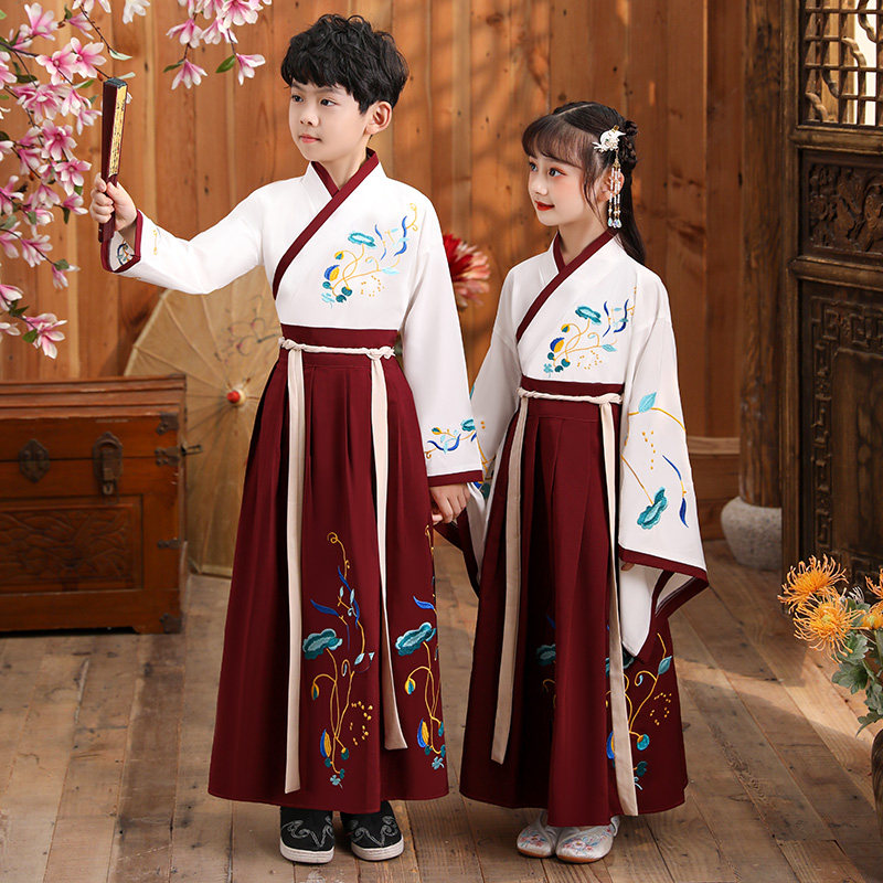男女童汉服套装2021年男女孩中国风古装唐装国学服六一儿童演出服,童装/婴儿装/亲子装,汉服,淘宝优惠券,粉丝福利购,淘宝优惠卷