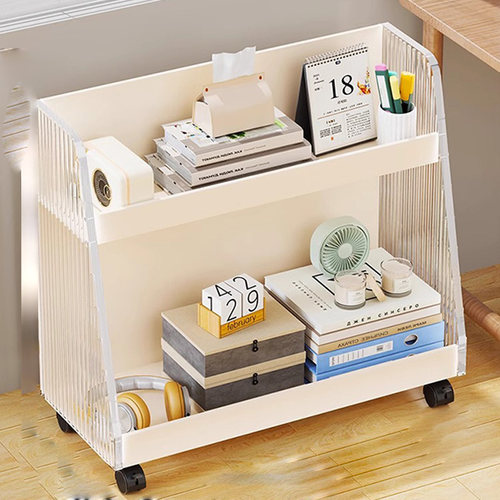 儿童书桌收纳置物架亚克力多层储物架学生桌面整理架桌旁简易书柜