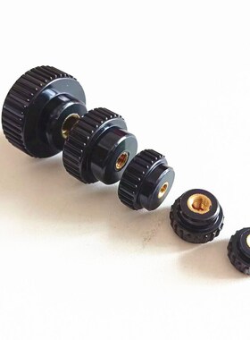 加硬树脂直纹把手丝杆手柄手轮内螺纹M5681012滑台旋钮脚垫现货