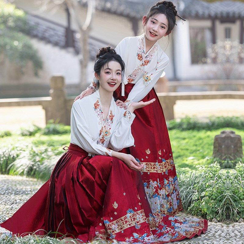 新中式国风改良马面裙女童夏装新2025款古装汉服套装女装连衣裙