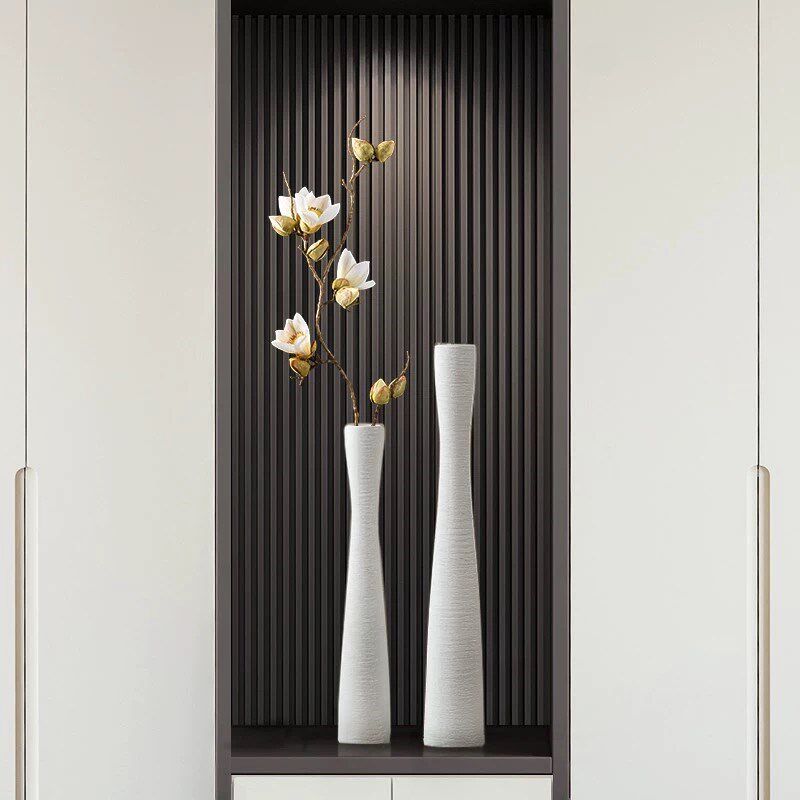北欧风电视柜摆件两边落地花瓶高级感客厅入户玄关细长柜装饰花器,家居饰品,落地摆件,淘宝优惠券,粉丝福利购,淘宝优惠卷