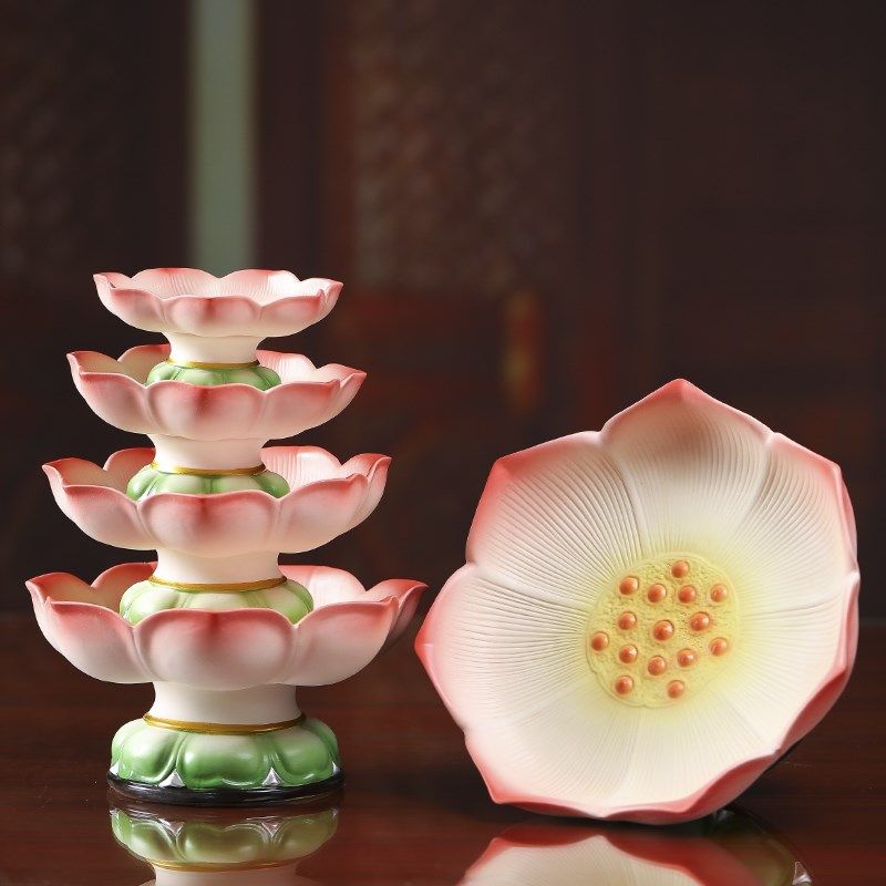 供盘佛前陶瓷果盘家用供水果盘供佛观音莲花盘财神莲花供盘佛具用,家居饰品,装饰摆件,淘宝优惠券,粉丝福利购,淘宝优惠卷