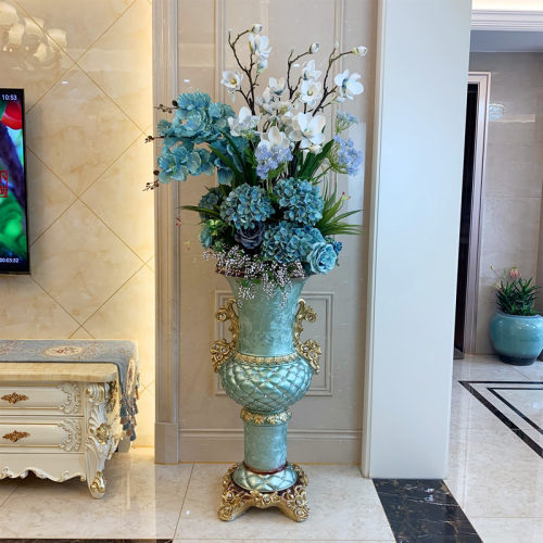 客厅落地大花瓶摆件插花大号干花室内别墅欧式美式复古北欧装饰品