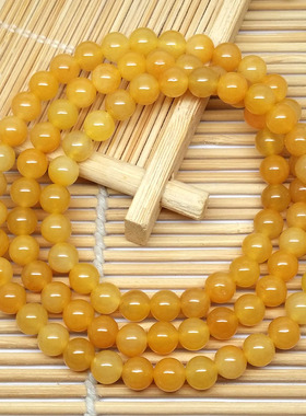 天然黄玉多圈佛珠3圈4圈手链项链两用男款女款民族风情侣饰品手串