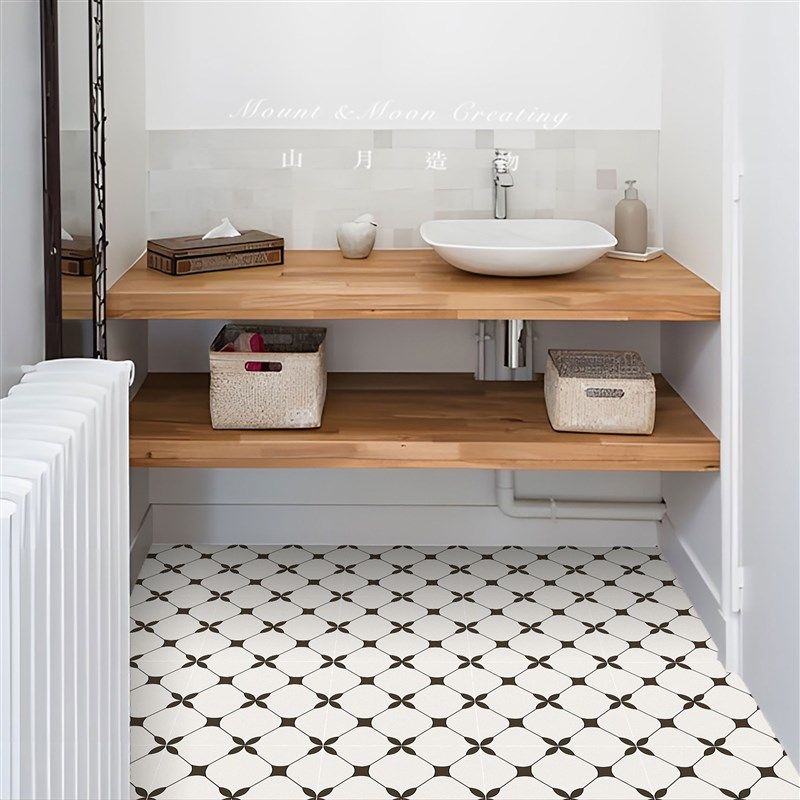 简约法式防水地贴纸地面翻新贴纸厨房地板贴厨房阳台改造墙贴装饰,家居饰品,地贴,淘宝优惠券,粉丝福利购,淘宝优惠卷