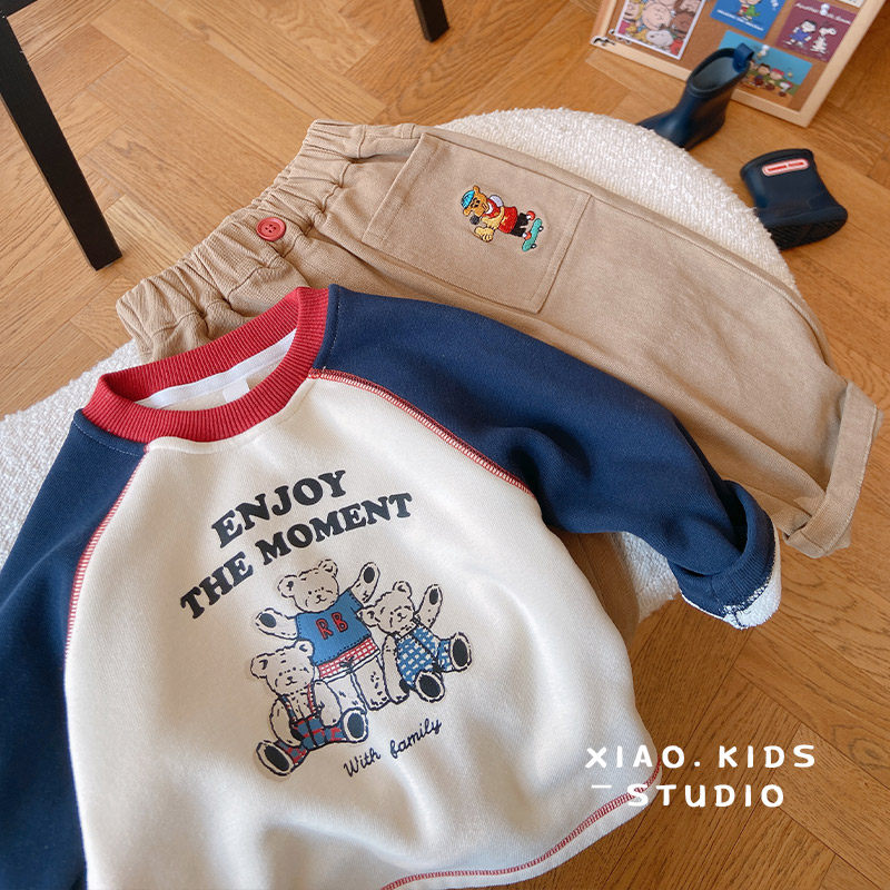 一体绒内搭~儿童冬季圆领拼色套头印花加绒打底衫男童加厚长袖T恤,童装/婴儿装/亲子装,T恤,淘宝优惠券,粉丝福利购,淘宝优惠卷
