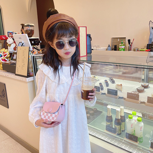 可爱糖果包棋盘格儿童迷你小包包休闲小女孩夏天斜挎包百搭零钱包