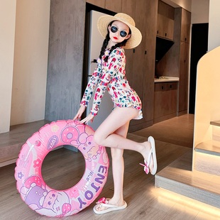 女童泳衣2024新款 网红可爱海边泳 儿童洋派连身B游泳衣小女孩夏季