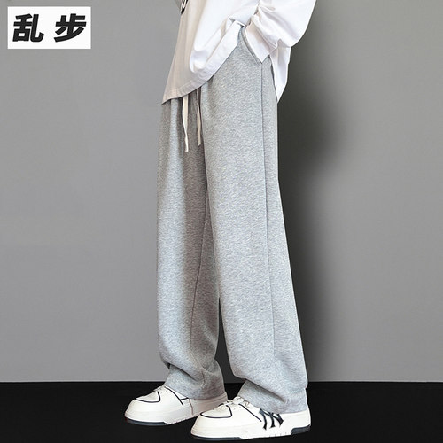460g重磅卫裤学生秋装宽松休闲束脚裤纯色百搭高街潮牌运动裤男款