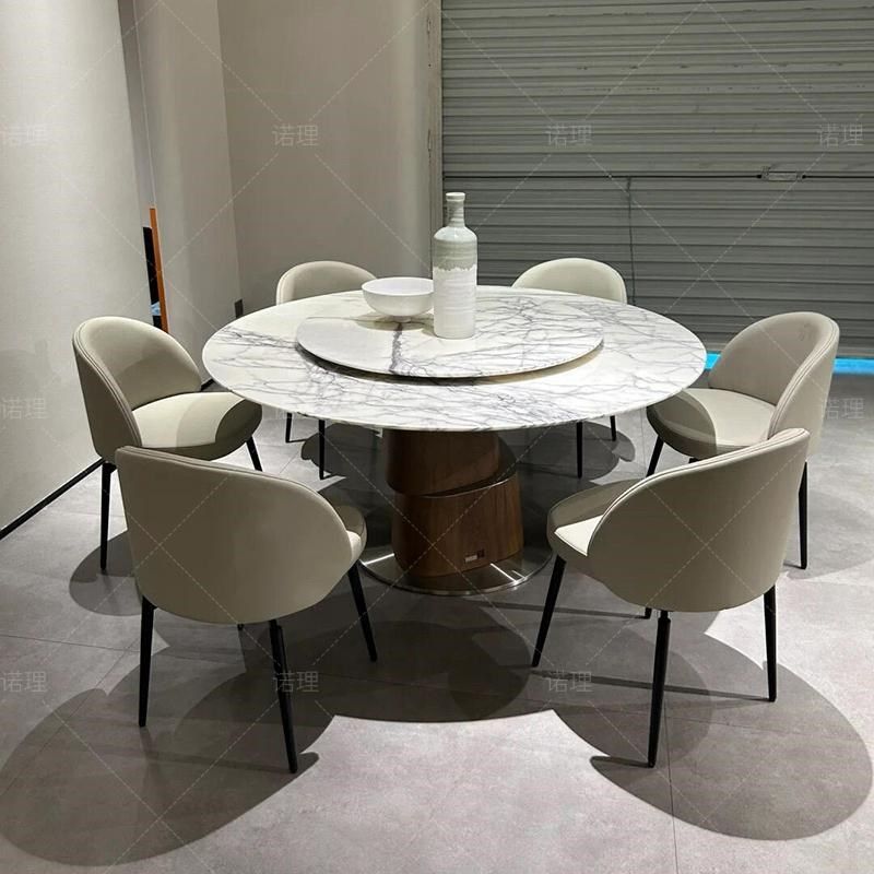 现代简约圆餐桌带转盘天然大理石桌子直发高端别墅圆形饭桌,住宅家具,大理石餐桌,淘宝优惠券,粉丝福利购,淘宝优惠卷