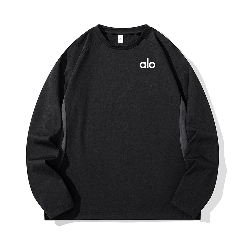 Alo 纯棉长袖t恤男2025新款重磅男士秋季上衣大码宽松男款短袖潮